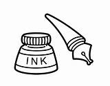 Coloring Ink Pen Clipart Drawing Fountain Pages Book Coloringcrew Clip Getdrawings sketch template