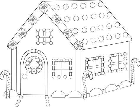 gingerbread house outline clipart