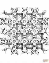 Coloring Indian Pattern Pages Snakes Drawing sketch template