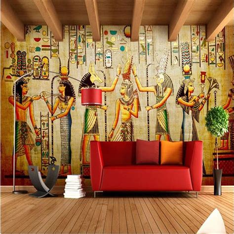 壁画壁紙リビングルームのためのレトロ古代エジプトのファラオ文化寝室背景ソファ現代絵画家の装飾 China