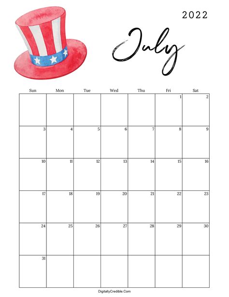 july  calendar cute floral templates july  calendar