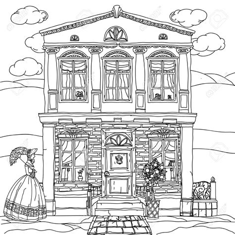 victorian house  drawing  getdrawings