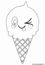 Kawaii Ice Cream Coloring Cone Pages Printable Para Cute Desenhos Colorir Color Online Coloringpagesonly Gelados Da Print Sorvete Imagens Food sketch template