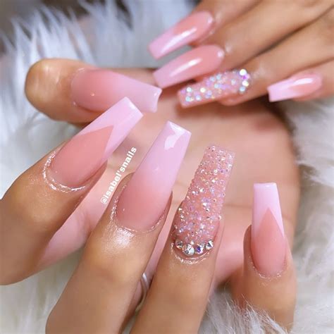 pin  maria fer  nails light pink acrylic nails long acrylic nails coffin acrylic nails
