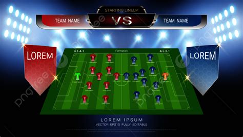 football  soccer starting lineup mockup template   pngtree
