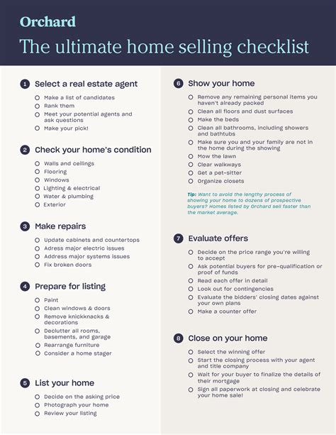 ultimate checklist  selling  house  printable home