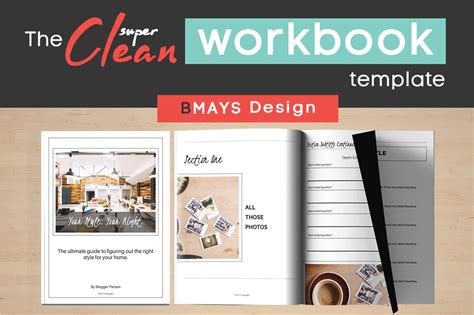 clean workbook template templates creative market