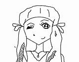 Winking Girl Coloring Coloringcrew sketch template