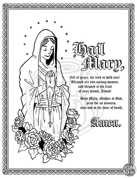 hail mary coloring page printable coloring pages inspirational