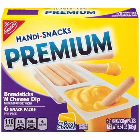 nabisco handi snacks premium breadsticks  cheesy dip snack packs