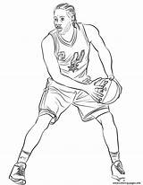 Coloring Pages Leonard Kawhi Printable Nba Basketball Curry Steph Iverson Allen Print Drawing Template Book sketch template
