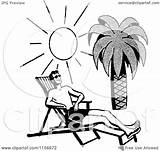 Beach Man Clipart Bathing Sun Tropical Retro Royalty Vector Bestvector Illustration sketch template