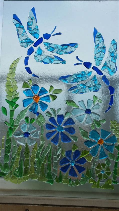Glass Fused Art Stained Glass Mermaid Rock Patterns Window Moon