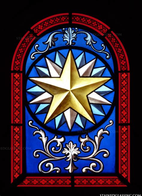 stars religious stained glass window
