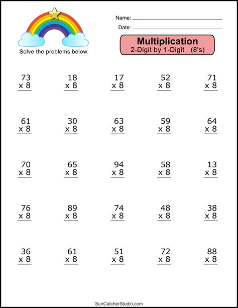 multiplication worksheets  digit   digit math drills diy