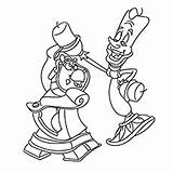 Beast Beauty Coloring Pages Lumiere Cogsworth Characters Printable Belle Toddler Wonderful Articles Getcolorings sketch template