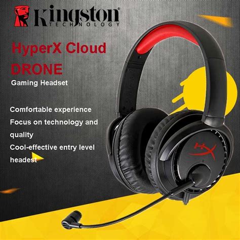 kingston hyperx cloud drone gaming headset  microphone multi platform compatibility