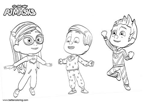pj mask characters coloring pages boys  girl  printable