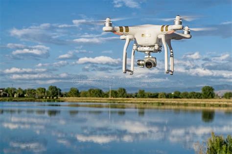 phantom quadcopter drone flying  water editorial stock image image