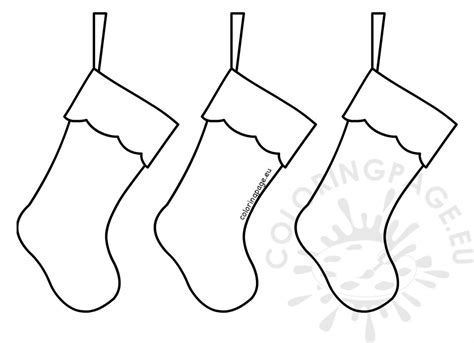 simple christmas stockings printable coloring page