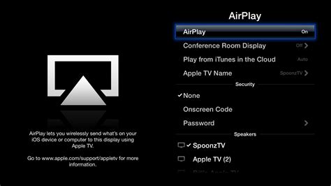 apple tv    generation understanding airplay settings