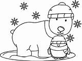 Coloring Pages Winter Polar Bear Penguin Animals Bears Rocks Colouring Sheets sketch template