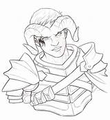 Tiefling Lineart Paladin sketch template