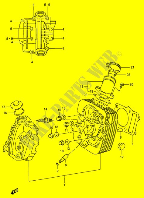 cylinder head  suzuki kingquad   suzuki motorcycles genuine spare parts catalog