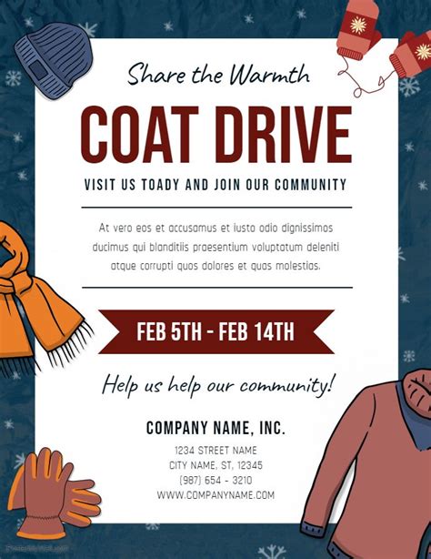 winter coat drive flyer template  printable word searches
