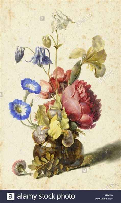 fleurs en bouteille par dirck de bray  banque dimages botanical painting botanical