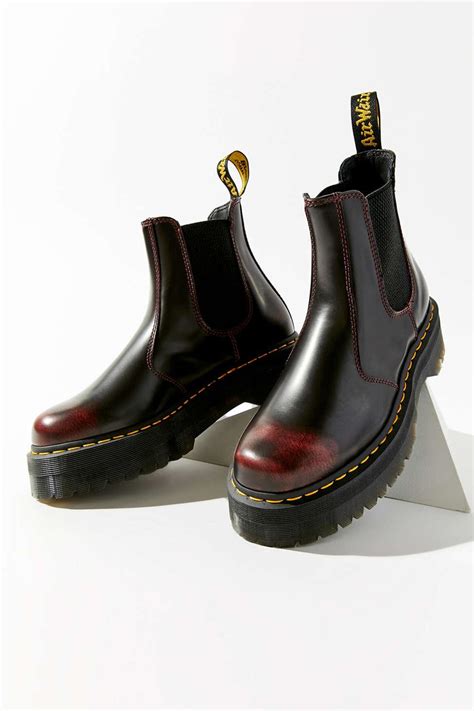 dr martens leather  quad chelsea boot lyst