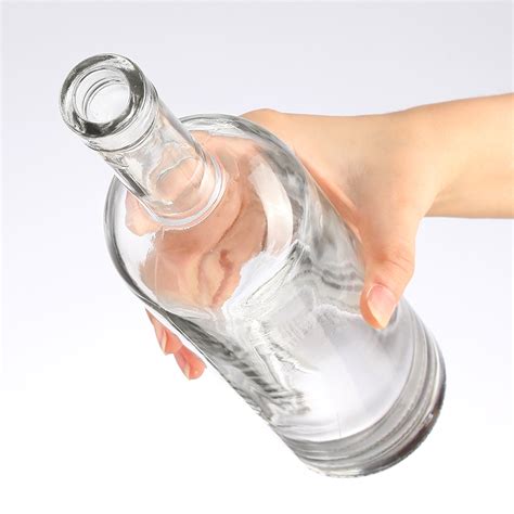 wholesale  liter clear vodka glass bottle empty spirit bottle ml high quality bottles ml