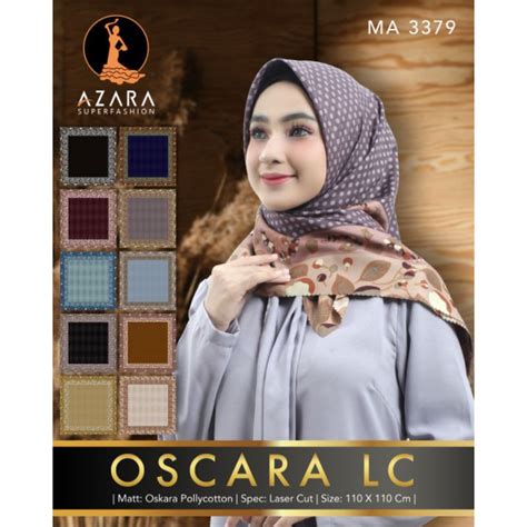 kerudung motif oskara azara murah hijab shopee indonesia