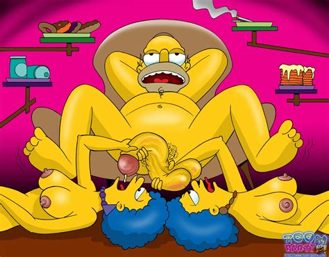 pic645829 homer simpson patty bouvier selma bouvier the simpsons toon party simpsons