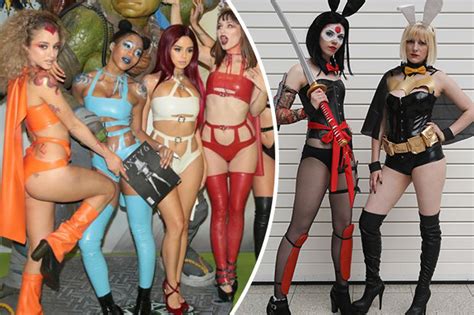 london comic con cosplay babes bare all in super raunchy