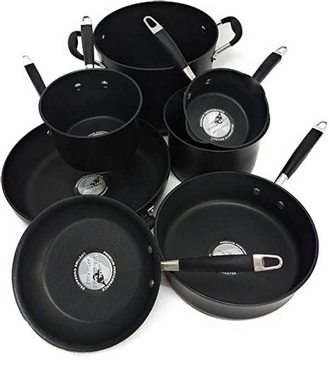 anolon advanced hard anodized nonstick 12 piece cookware set onyx in