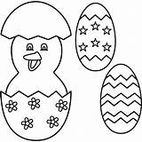 Easter Egg Coloring Chick Eggs Pages Hatching Colouring Cartoon Baby Chicks Print Template Printable Chicken Drawing Color Decoration Cute Templates sketch template