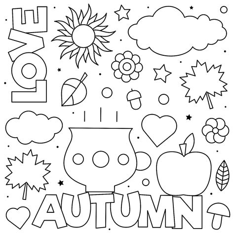 autumn colouring pages  kids