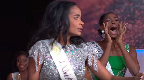 internet praises miss nigeria s reaction to miss jamaica winning miss