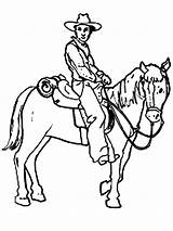 Cowboy Coloring Pages Horse Getcolorings Printable Cowboys Color sketch template