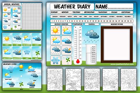 printable weather chart  worksheets  family fun