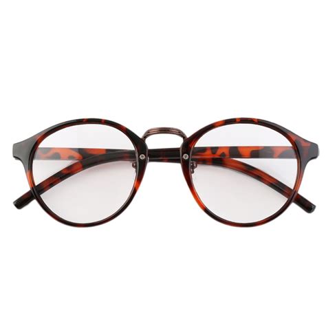 retro geek vintage nerd large frame fashion round clear lens glasses qt