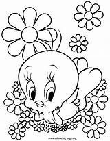 Coloring Pages Flowers Tweety Fun Beautiful Color Flower Kids Printable Amazing Bird Cool Colouring Birds Surrounded Print Interesting Animals Drawings sketch template