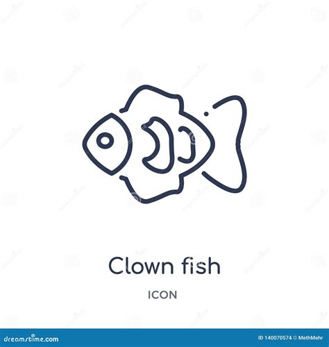 linear clown fish icon  animals outline collection thin  clown