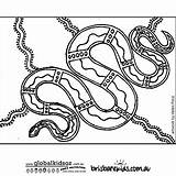 Aboriginal Pages Indigenous Templates Brisbane Goanna Brisbanekids Dreamtime Snakes Aborigines Carpet Designlooter sketch template