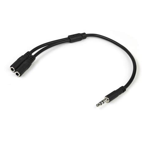 slim mm audio jack splitter mm splitter stereo  cable startechcom