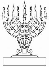 Menorah Hanukkah sketch template