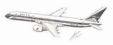 757 Airplane sketch template