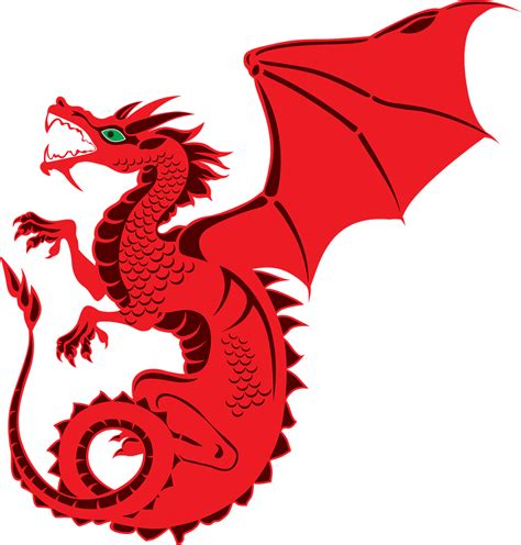 dragon red dragon clip art royalty  vector graphic