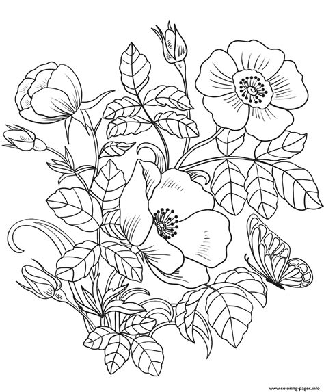 spring flowers coloring page printable